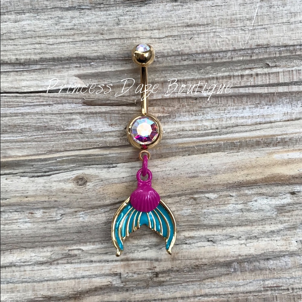 Iridescent Mermaid Belly Button Ring‎